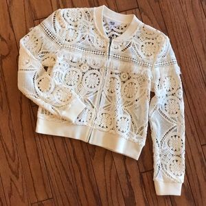 Lace bomber jacket